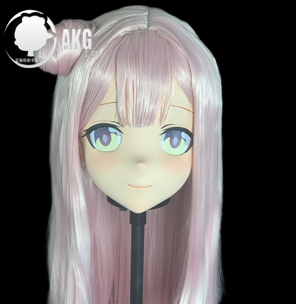 全头带锁cosplay二次元道具kig头套kigurumi 面具 圣园未花mika