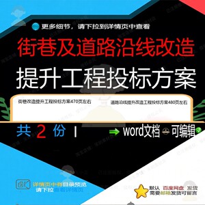 街巷道路沿线改造提升工程投标方案项目参考word范本可编辑模板