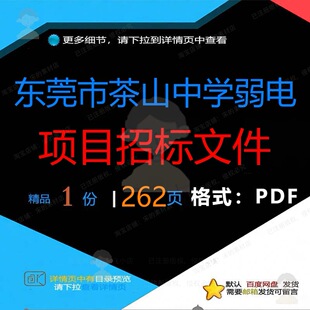 东莞市茶山中学弱电项目招标文件262页 弱电项目文件招标资料