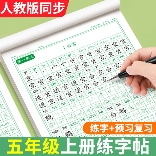 五年级同步练字帖人教版