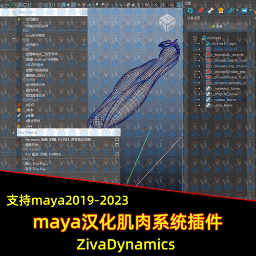 maya汉化Ziva Dynamics Ziva VFX v2.1高级肌肉系统插件 maya插件
