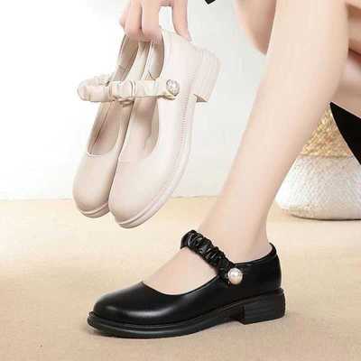 低跟软底圆头浅口日系jk单鞋女