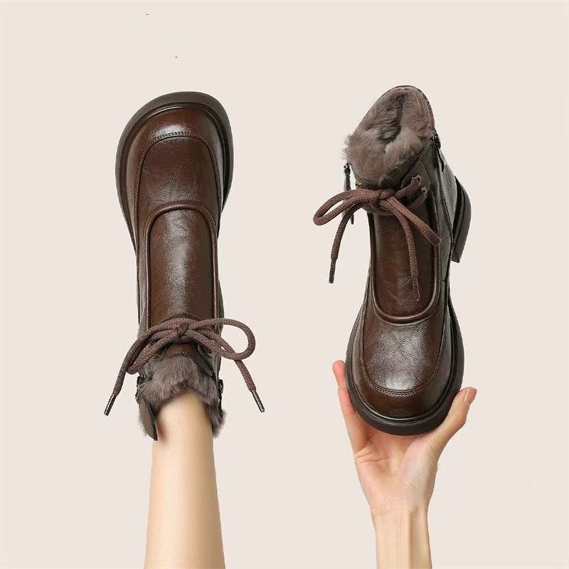 厚底马丁靴女款雪地靴2025秋冬季