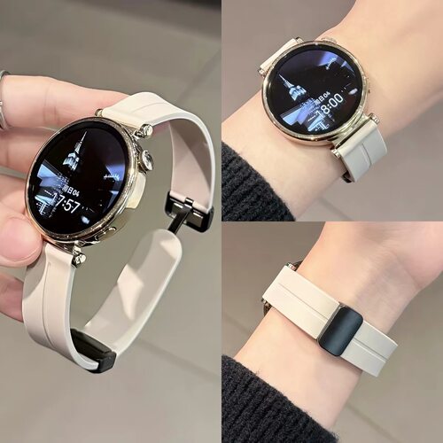 适用华为gt6手表表带液态硅胶磁吸扣watch5夏日透气gt5432profit5