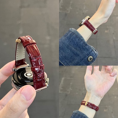 适用华为gt6手表表带女生秋冬新款gt5竹节真皮gt432prowatch5fit4