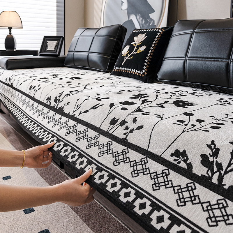 高级感沙发垫子四季通用2025新款防滑坐垫子盖布巾直排皮沙发套罩