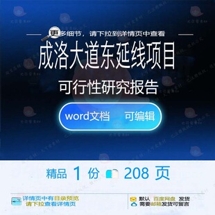 成洛大道东延线项目可行性研究报告相关方案项目报告大道方案可