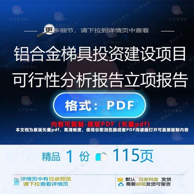铝合金梯具投资建设项目可行性分析报告立项报告CT可行建设ED_0__