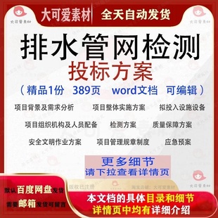 排水管网检测投标方案项目实施管理参考文档word范本模板可编辑