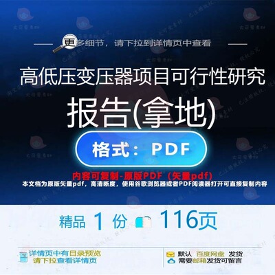 高低压变压器项目可行性研究报告(拿地)1CT研究项目报告可行ED