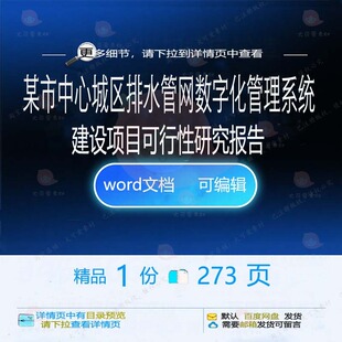 某市中心城区排水管网数字化管理系统建设项报告可行性研究相目