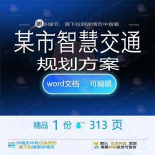 某市智慧交通规划方案相关方案 方案智慧交规划精品word文档通文