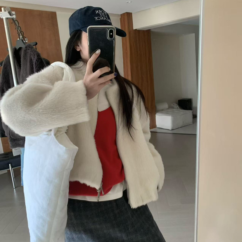 莓果新START拉链款纯色百搭羊毛外套（含100羊毛）k8