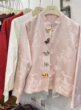 莓26年早春女装新中式洋气复古重工刺绣短外套YJN-0789
