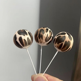饰品豹纹摆件烘焙diy全套圆形 动物纹泡沫球蛋糕装