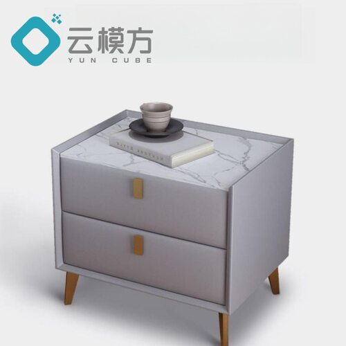 床头柜玻璃面板无线充三色灯