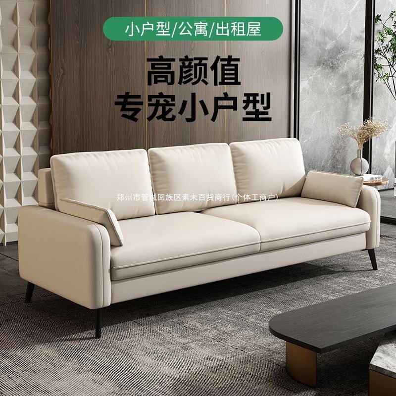 现代轻奢卧室公寓出租房休息区接待区小户型客厅小沙发科技布沙发