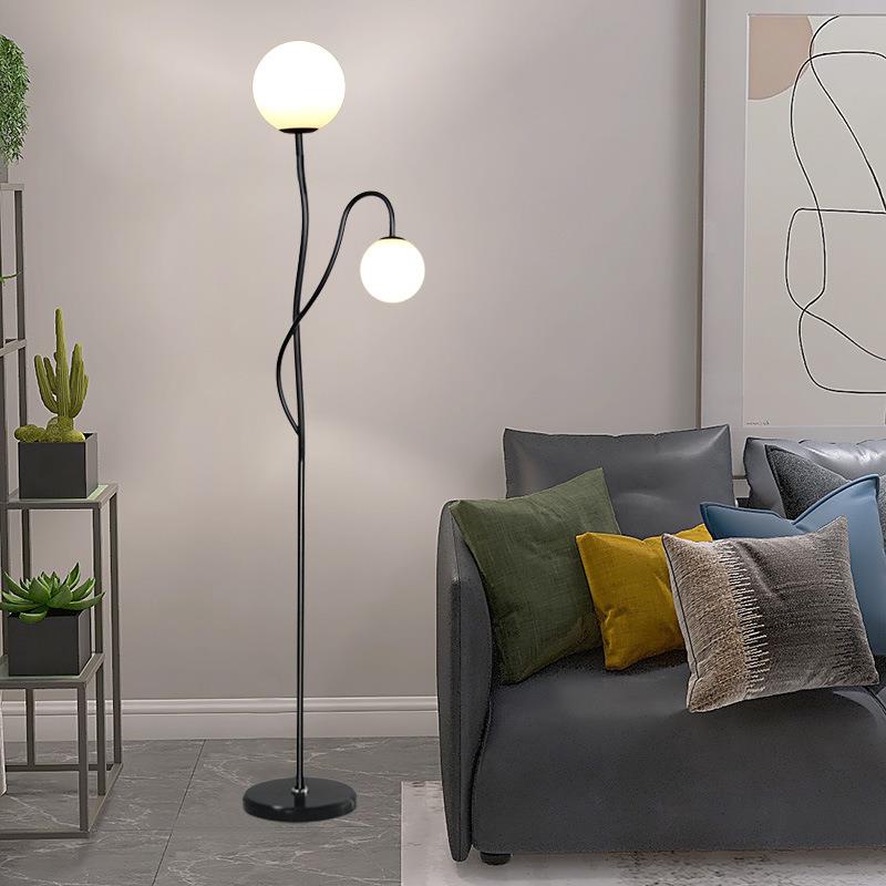 子母落地灯现代简约客厅落地灯卧室灯北欧创意书房装饰led落地灯