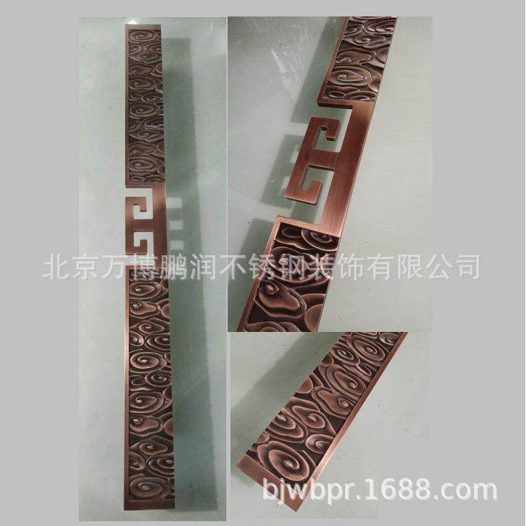 门拉手红古铜雕刻1200长不锈钢玻璃门铜门拉手现货推拉门装饰