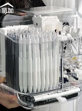 笔筒收纳盒轻奢高级感学生儿童男孩女孩带盖文具整理置物架简约办