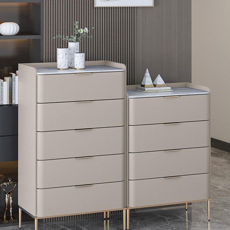 意式轻奢岩板实木斗柜五斗柜现代简约客厅抽屉收纳柜卧室储物柜