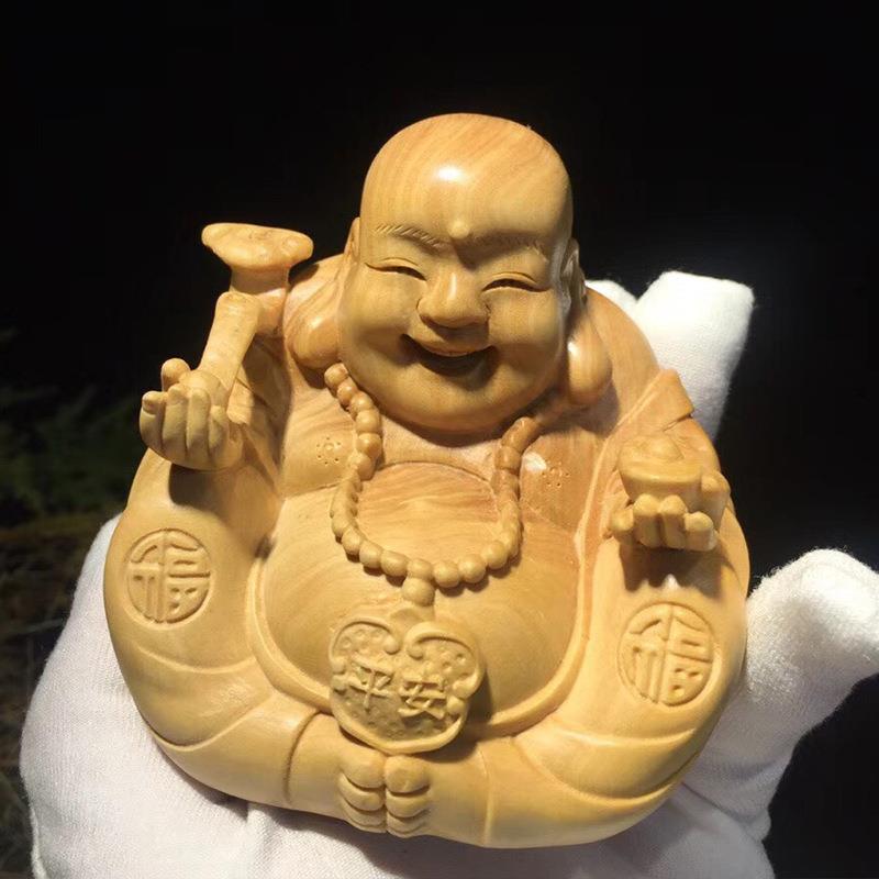 小叶黄杨木佛木雕雕刻摆饰摆件车摆件客厅装饰
