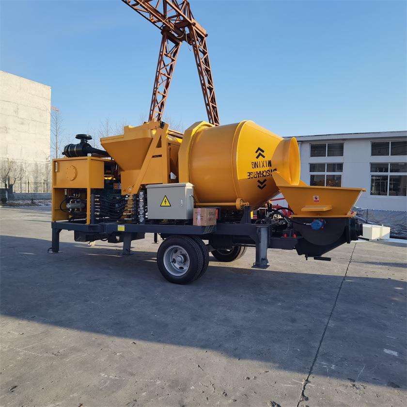 混凝土搅拌拖泵柴油拖泵带搅拌机滚筒搅拌机带输送泵油电两用