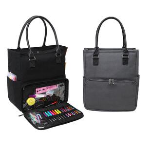 毛线钩针收纳包帆布便携多功能手提式大容量拉链包勾针棒针收纳袋