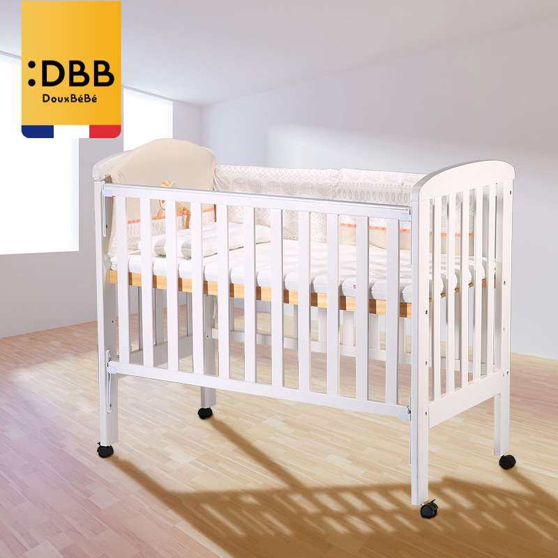 douxbebe 新生儿多功能婴儿床拼接大床实木带轮宝宝床bb摇篮床