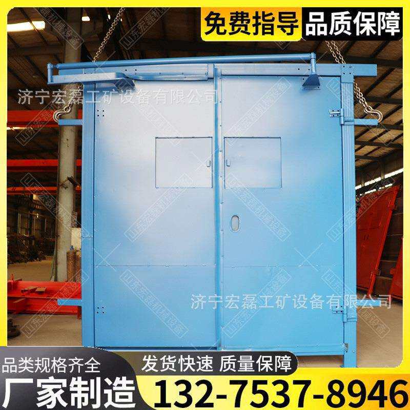 矿用无压风门巷道气动全自动平衡风门1.8*2米机械闭锁百叶窗风门