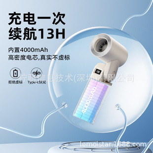 柠萌新款便携式高转速可折叠手持桌面挂脖三合一高速手持小风扇