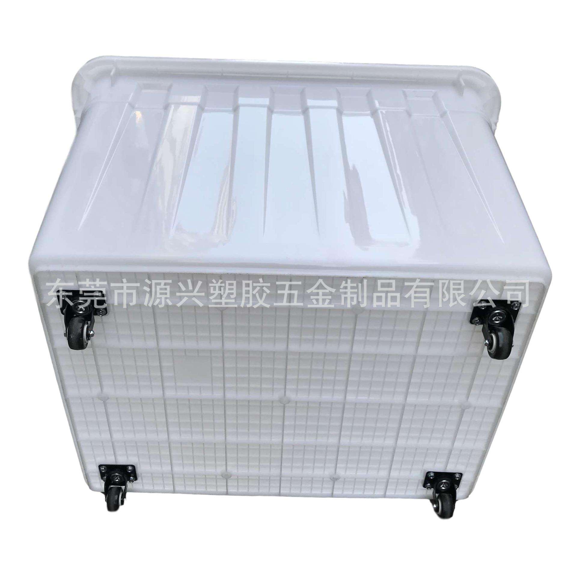 带脚轮胶箱手推移动加厚400升万向滑轮周转箱水口料运输桶方箱子