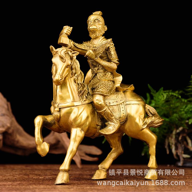 铜马上猴摆件铜马铜猴子马上猴铜生肖猴办公室桌铜工艺品