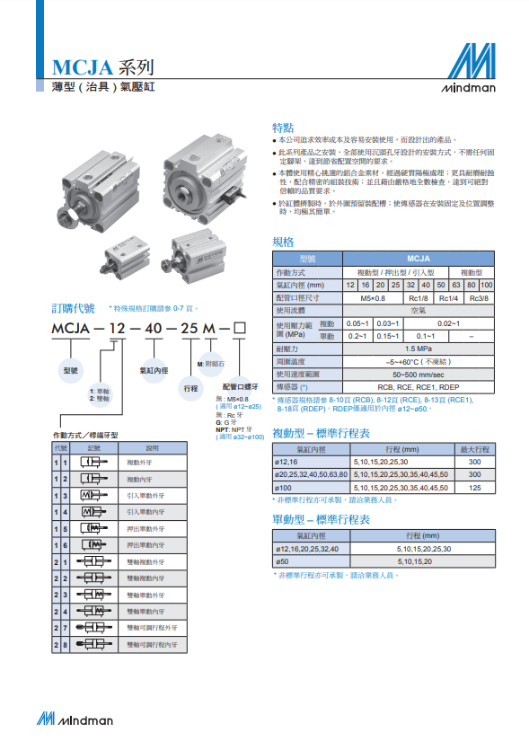 金器型薄型治具气缸MCJA-12/12-16-20-25*5-10-15-20-25-30-40-50
