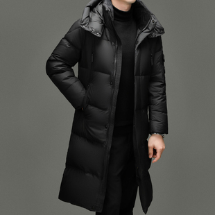 花花公子长款羽绒服男冬季2025年保暖过膝防寒服男士外套北方过冬