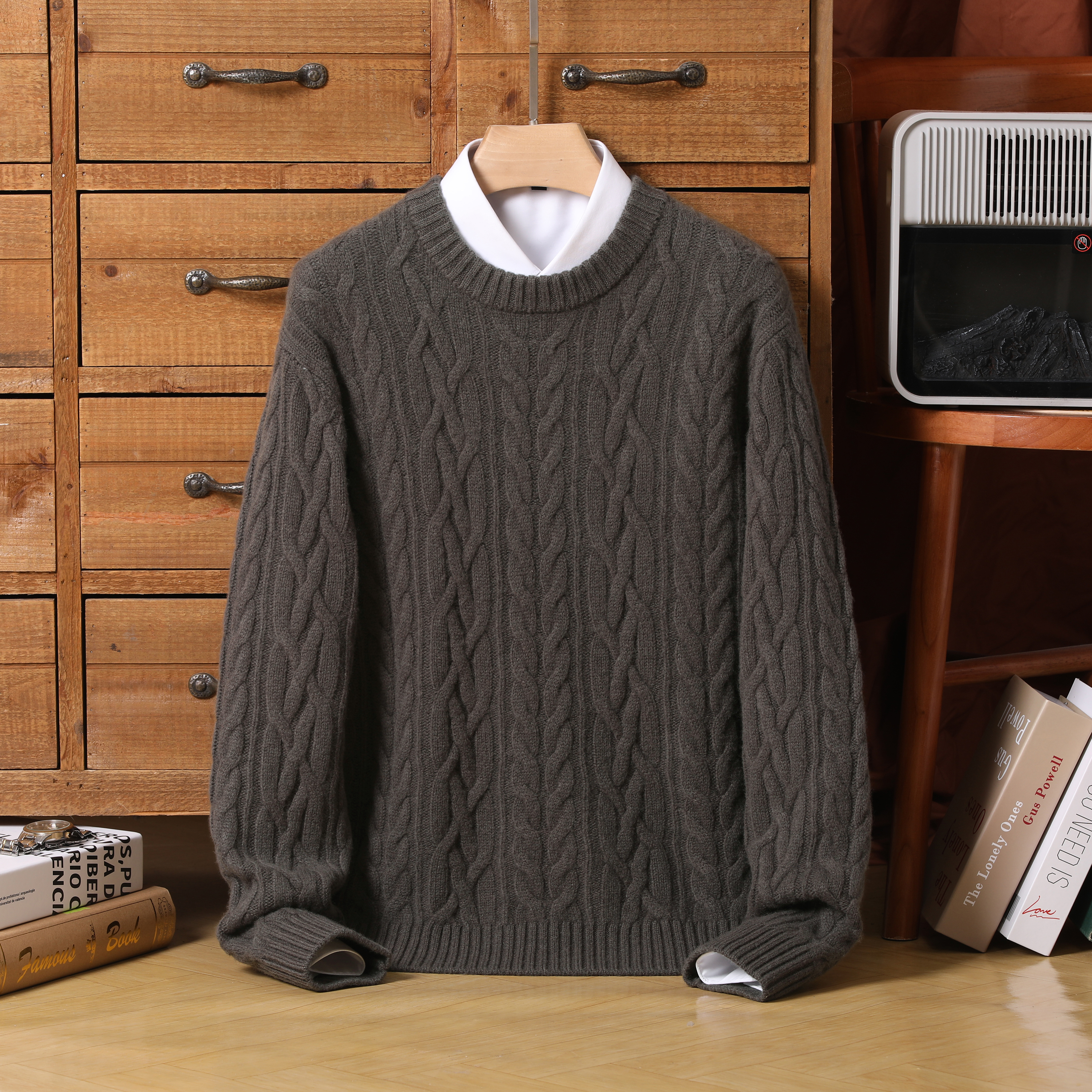 花花公子2025新款100%纯羊毛衫男