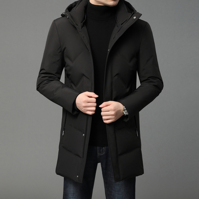 花花公子高端品牌羽绒服男中长款