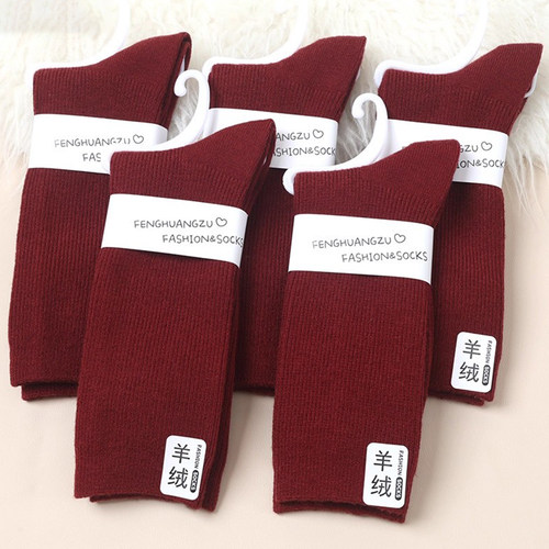 羊毛袜红色！安可拉子女秋