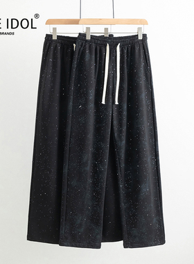 IDLE IDOL满天星裤子男春秋季新款扎染垂感直筒卫裤宽松休闲长裤