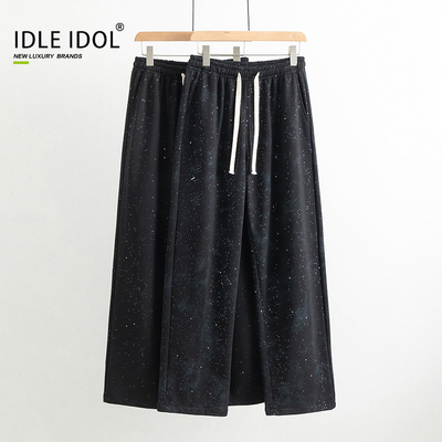 IDLE IDOL满天星裤子男春秋季新款扎染垂感直筒卫裤宽松休闲长裤