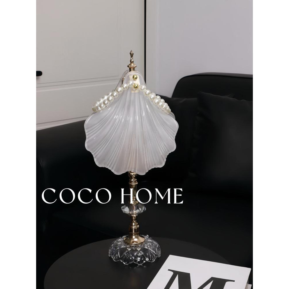 COCO 现代轻奢水晶卧室床头台灯法式奶油风高级感小夜灯生日礼物