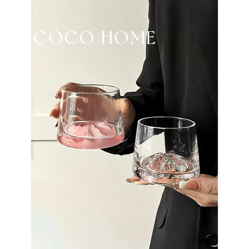 COCO 富士山杯冰山杯日式ins风观山杯家用茶杯威士忌酒杯洋酒杯子
