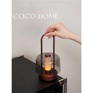 COCO 北欧烛光氛围手提灯简约卧室充电台灯餐厅酒吧装饰灯床头灯