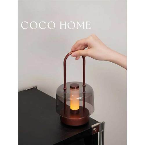 COCO 北欧烛光氛围手提灯简约卧室充电台灯餐厅酒吧装饰灯床头灯