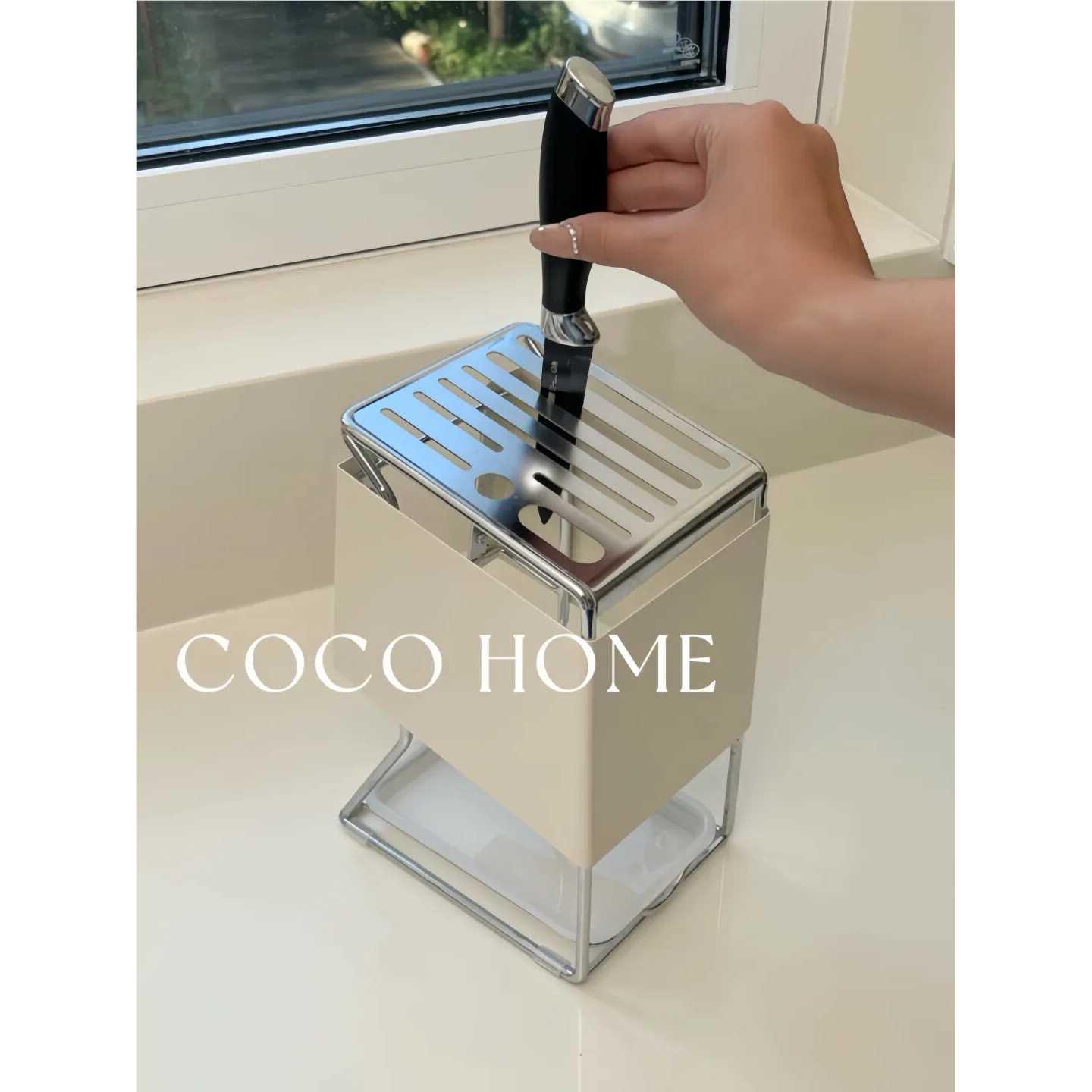COCO 家用加厚碳钢刀架厨房刀座台面单独菜刀收纳沥水刀具置物架