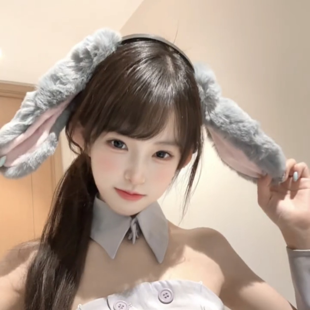 可爱垂耳兔子耳朵发箍游乐园卡通拍照cos毛绒头箍女角色扮演发饰
