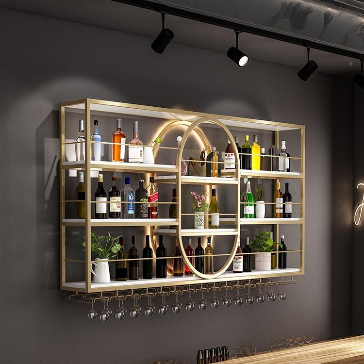 厅酒吧餐厅装饰挂墙红酒台展示架吧酒架铁艺壁挂式NOE酒客置柜物