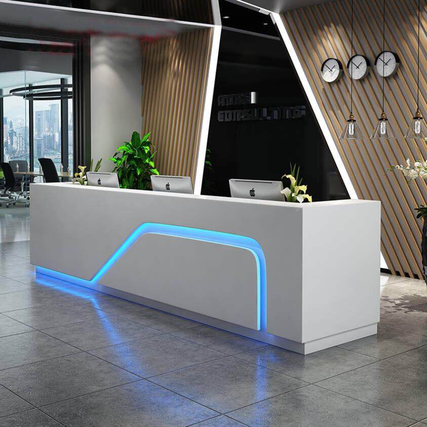 zdsfc桌大约型公司前台接待台烤简漆办公前台现代吧台迎宾咨询服