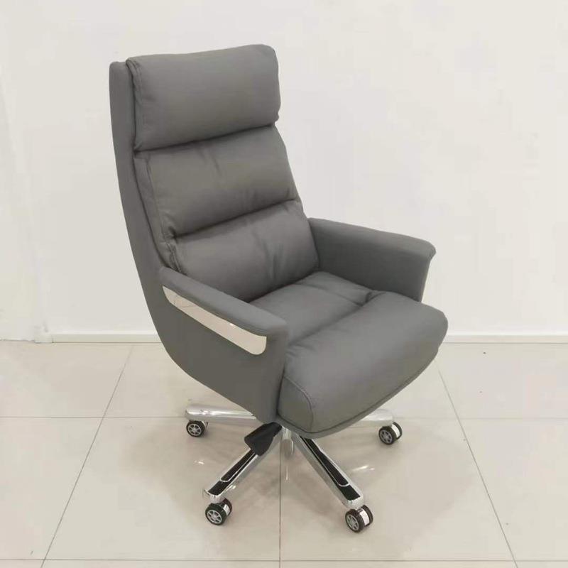 办公室电椅脑椅人体工学护会腰坐不累职久61员皮质坐垫舒适议椅子