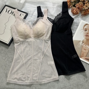 美体塑身衣超薄网纱收腹束腰文胸背心一体内衣女束身上衣显瘦夏季